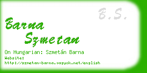 barna szmetan business card